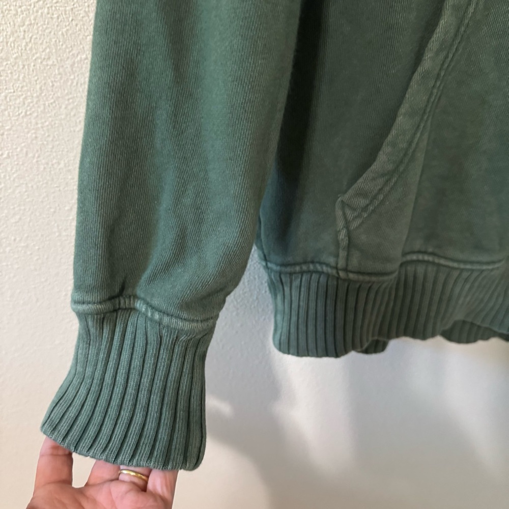 Aerie Down to Earth Henley Hoodie Oversized Slouchy Garment Dyed Green 2022-XS - Picture 5 of 10